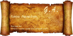 Gass Agapion névjegykártya